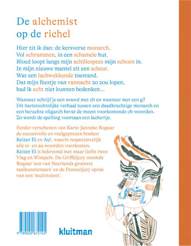 Achterkant van De alchemist op de richel