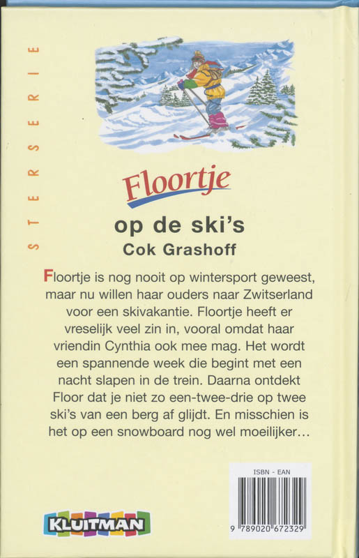 Achterkant van Floortje op de ski's
