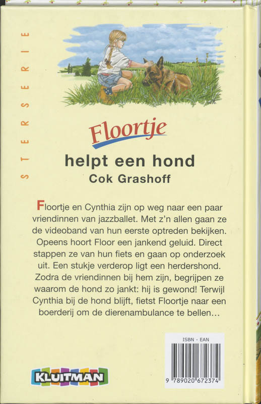 Achterkant van Floortje helpt een hond