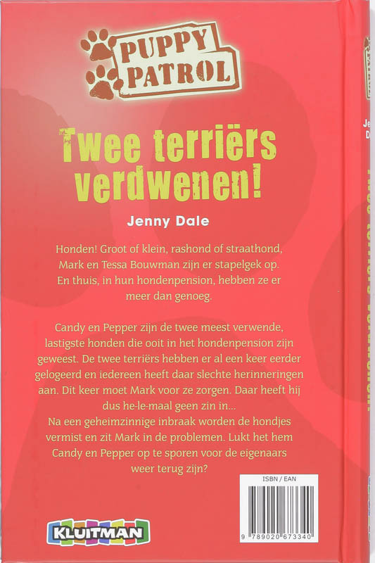 Achterkant van Twee terriers verdwenen