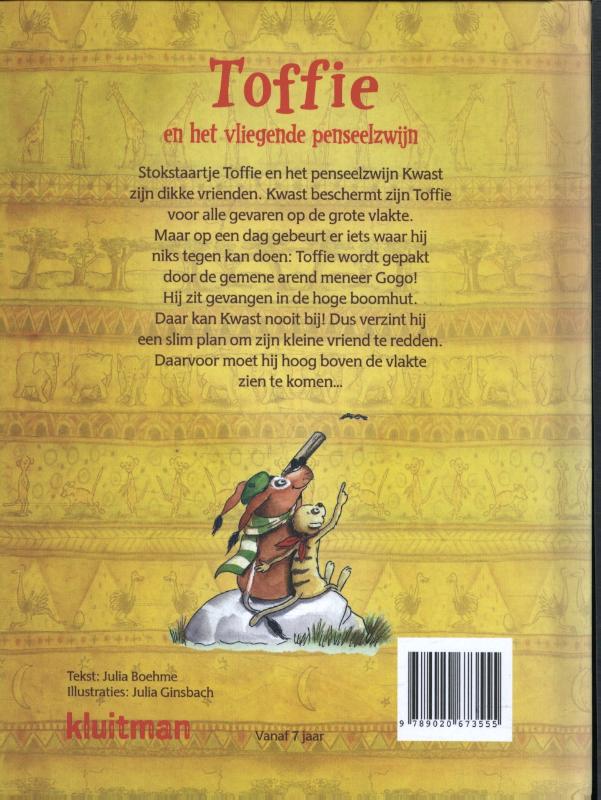 Achterkant van Toffie en het vliegende penseelzwijn