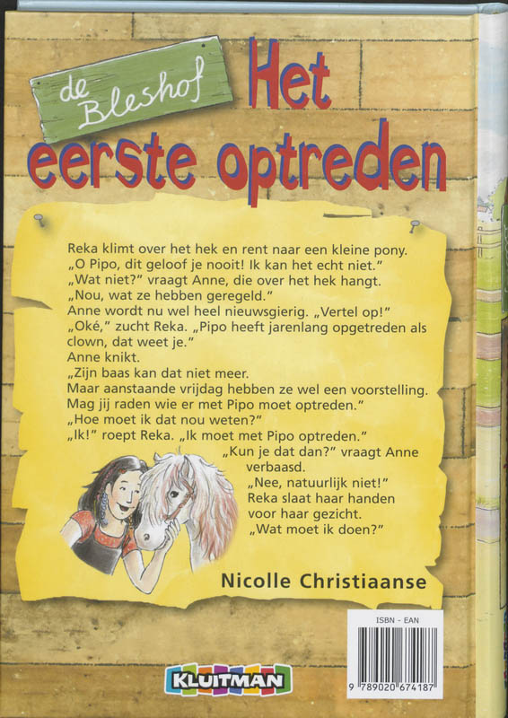 Achterkant van Het eerste optreden
