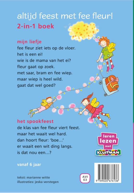 Achterkant van altijd feest met fee fleur