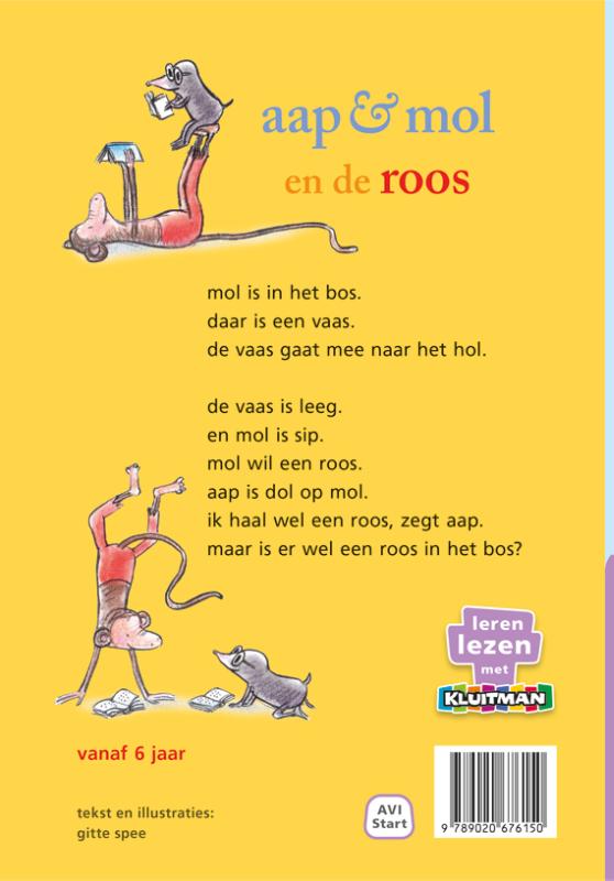 Achterkant van aap & mol en de roos
