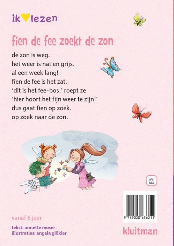 Achterkant van fien de fee zoekt de zon
