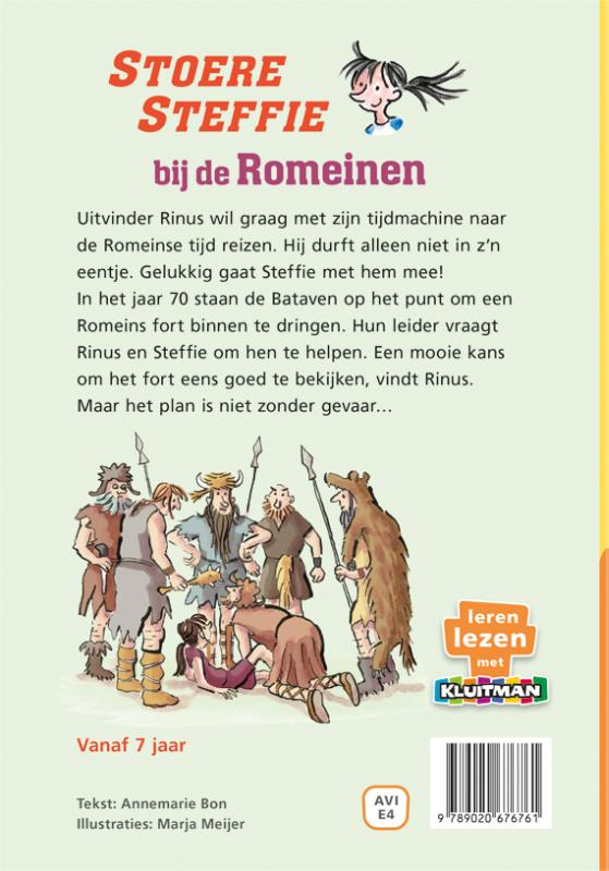 Achterkant van Stoere Steffie bij de Romeinen