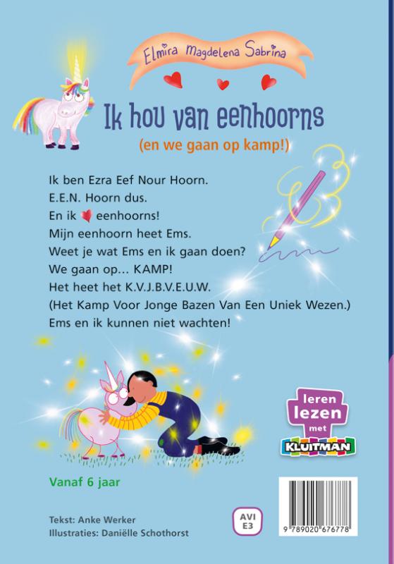 Achterkant van Ik hou van eenhoorns (en we gaan op kamp!)