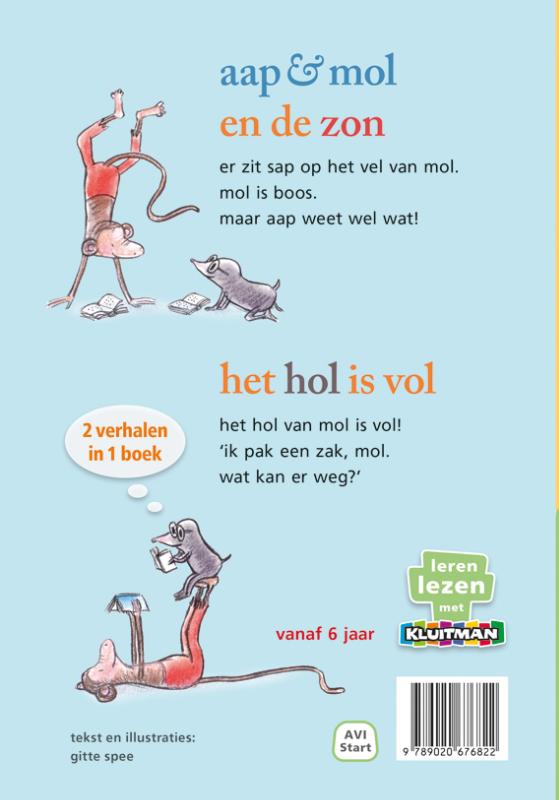 Achterkant van aap & mol en de zon / het hol is vol