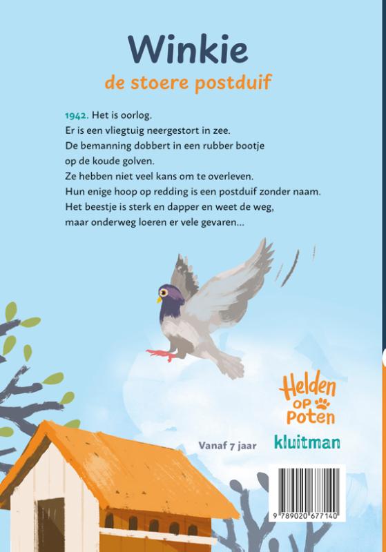 Achterkant van Winkie, de stoere postduif