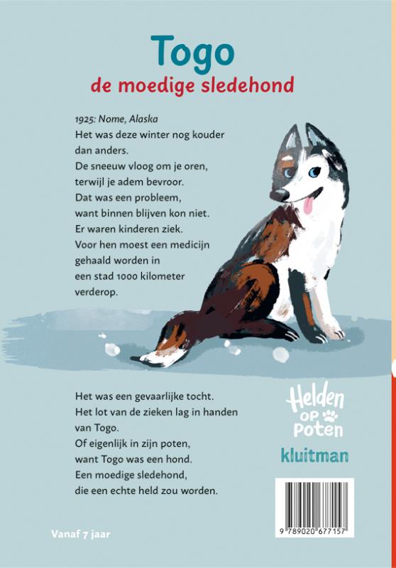 Achterkant van Togo, de moedige sledehond