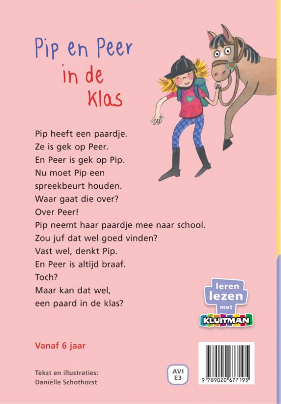 Achterkant van Pip en Peer in de klas