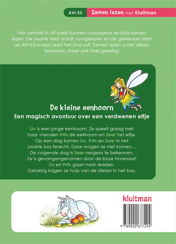 Achterkant van De kleine eenhoorn