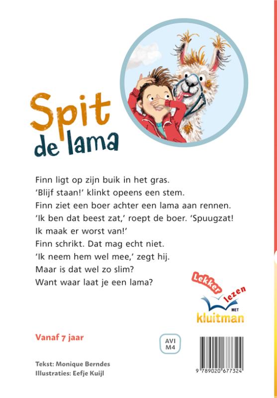 Achterkant van Spit de lama