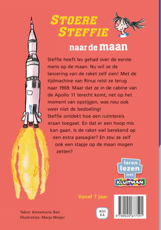 Achterkant van Stoere Steffie naar de maan