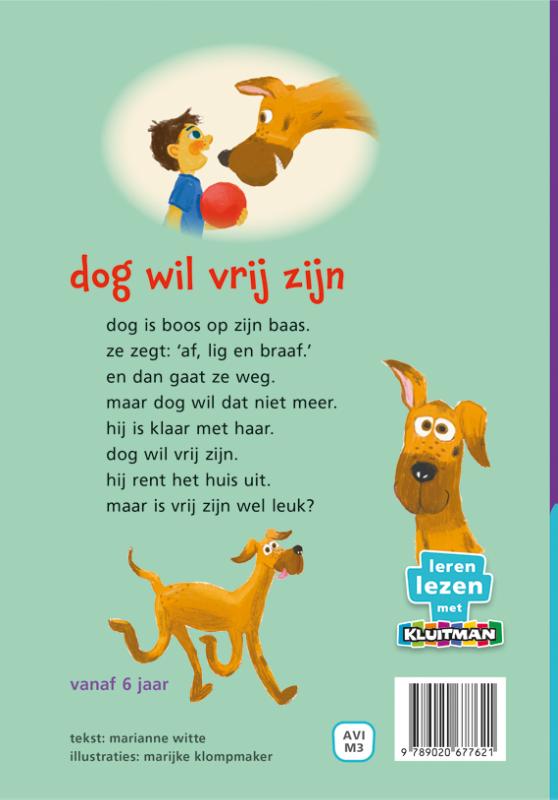 Achterkant van dog wil vrij zijn