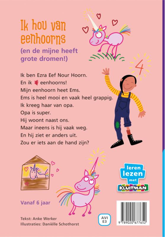 Achterkant van Ik hou van eenhoorns (en de mijne heeft grote dromen!)