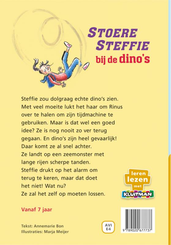 Achterkant van Stoere Steffie bij de dino's