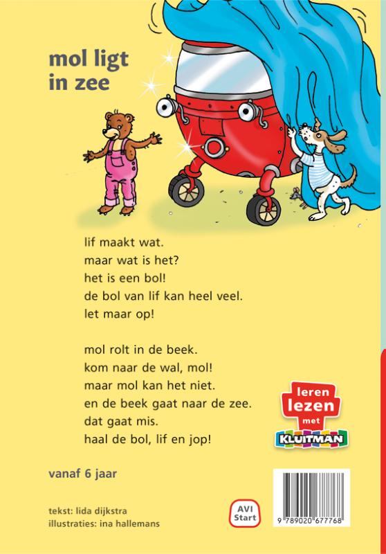 Achterkant van de bol van lif. mol ligt in zee