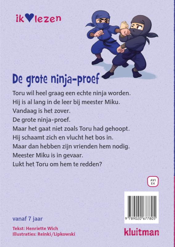 Achterkant van De grote ninja proef