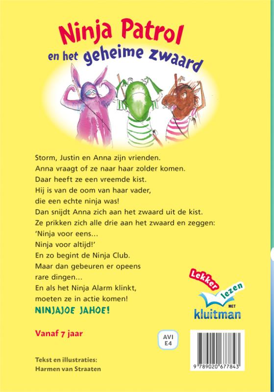 Achterkant van Ninja Patrol en het geheime zwaard