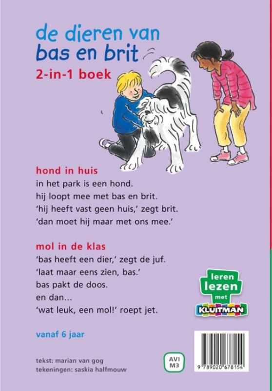 Achterkant van De dieren van Bas en Brit
