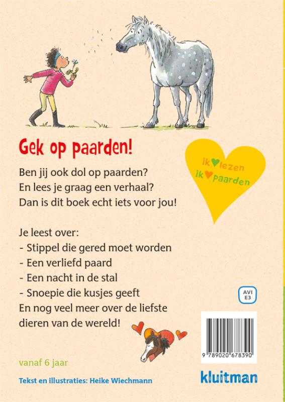 Achterkant van Gek op paarden