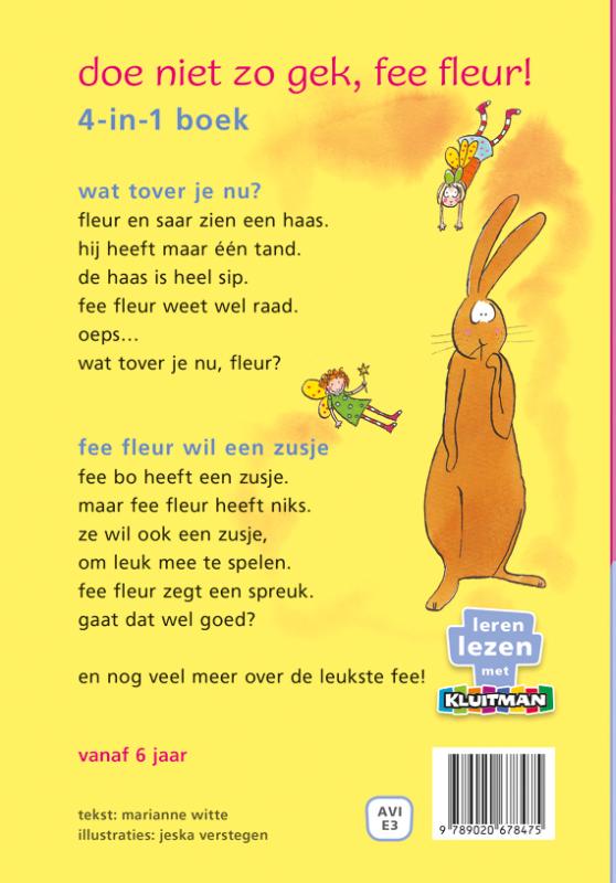 Achterkant van doe niet zo gek, fee fleur!