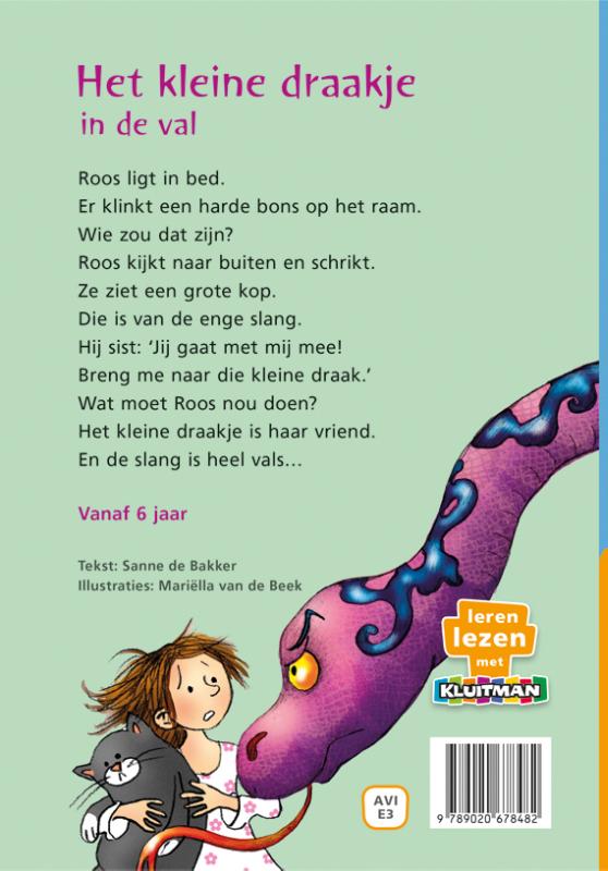 Achterkant van Het kleine draakje in de val