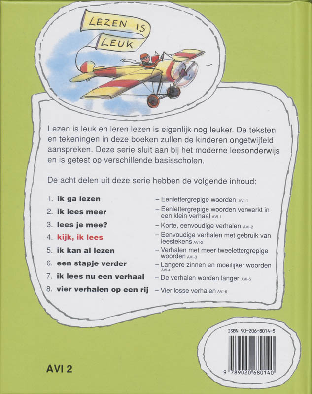 Achterkant van Kijk ik lees