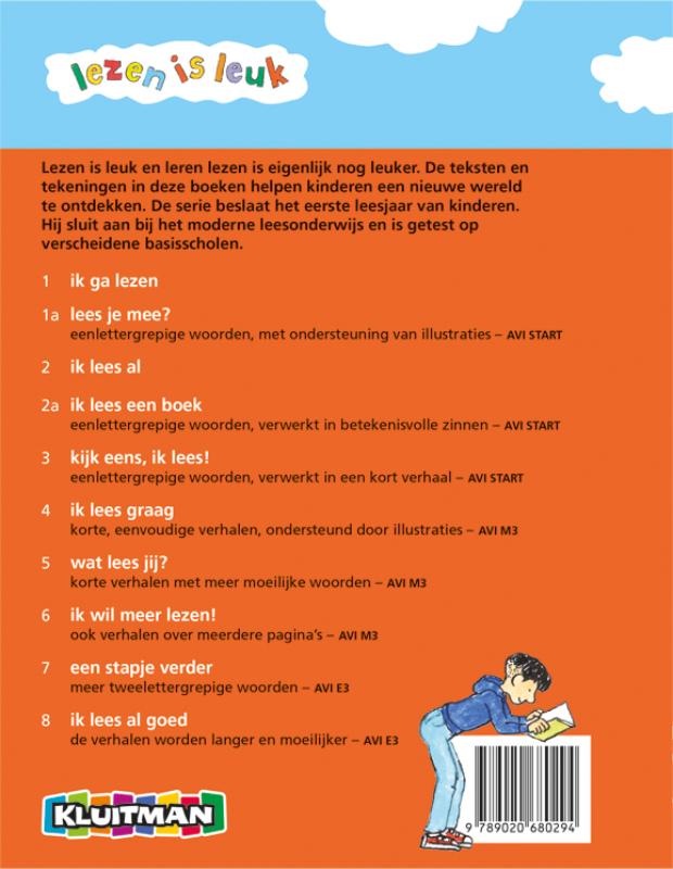 Achterkant van ik lees een boek