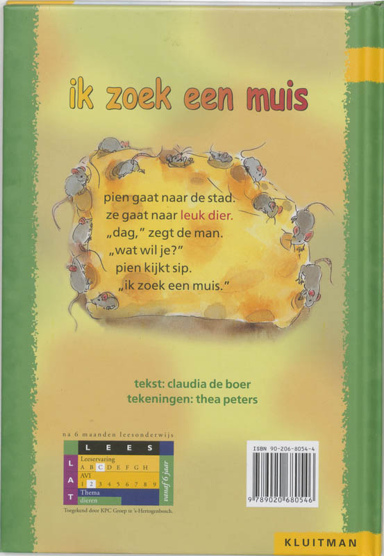 Achterkant van Ik zoek een muis