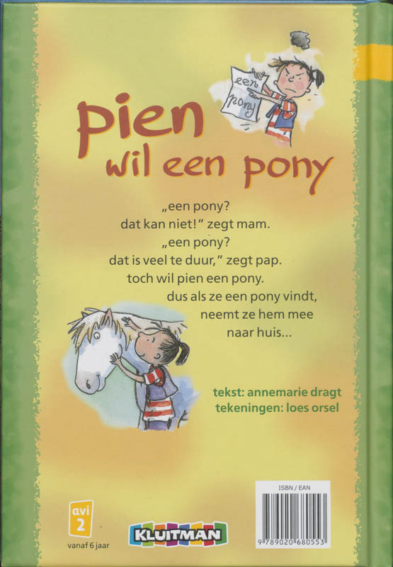 Achterkant van Pien wil een pony