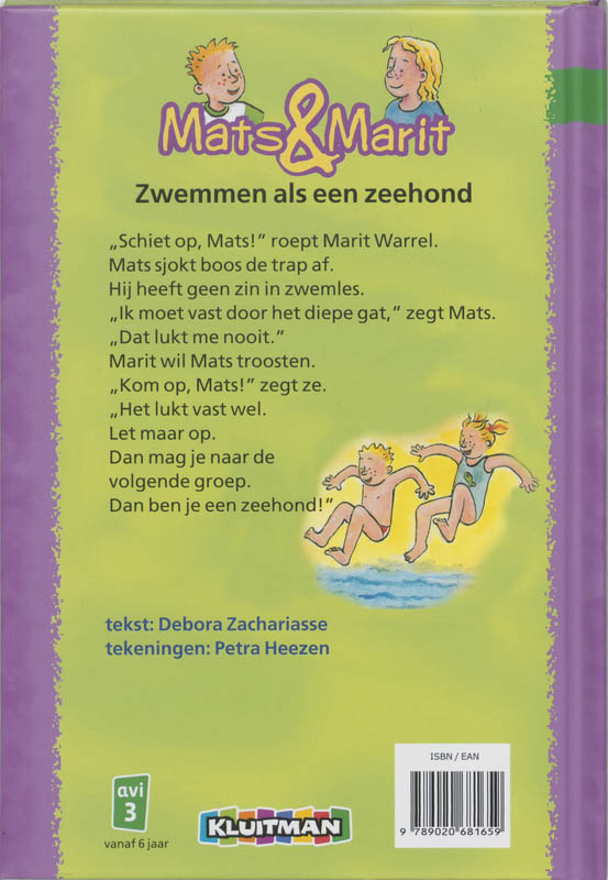 Achterkant van Zwemmen als een zeehond