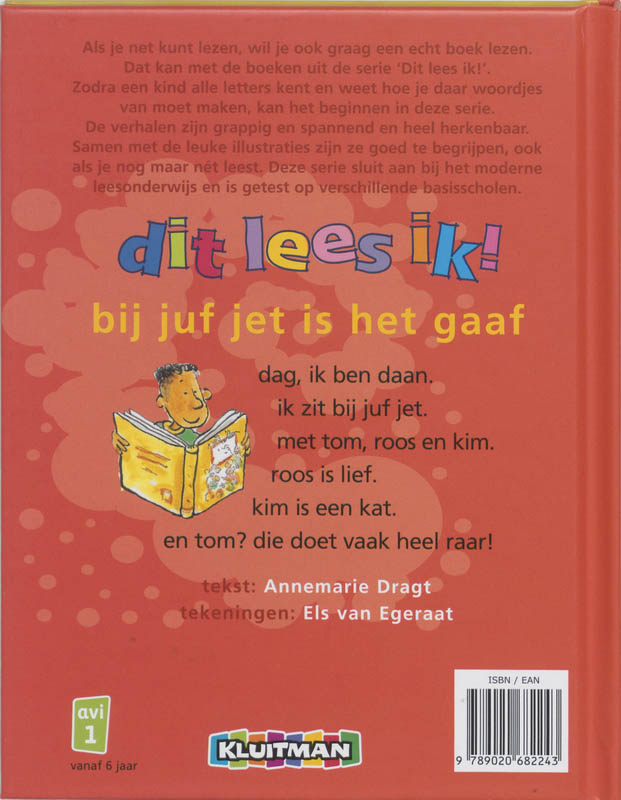 Achterkant van Bij juf jet is het gaaf