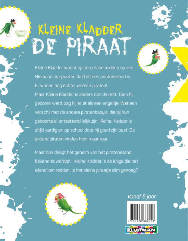 Achterkant van Kleine Kladder de piraat