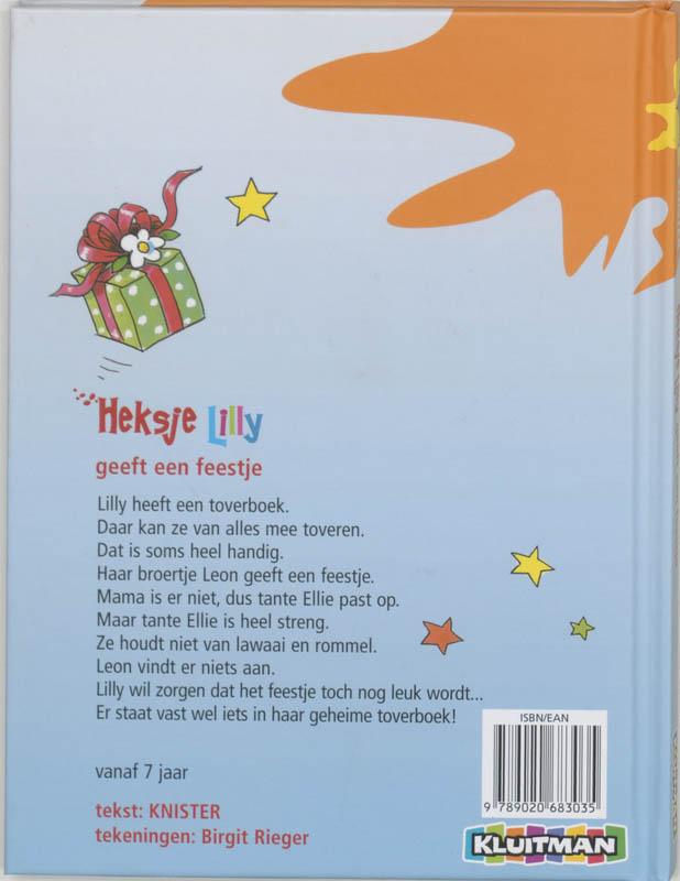Achterkant van Heksje Lilly geeft een feestje
