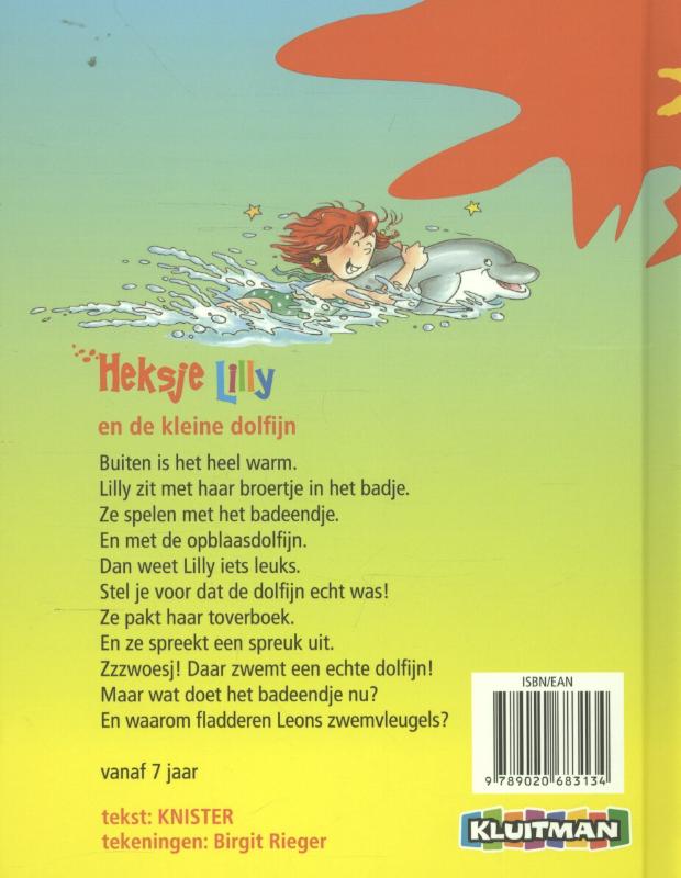 Achterkant van Heksje Lilly en de kleine dolfijn