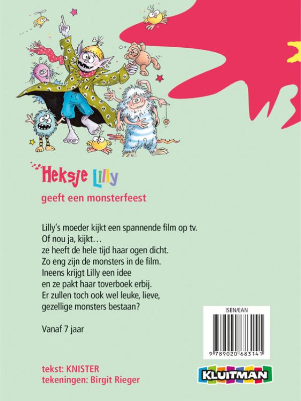 Achterkant van Heksje Lilly geeft een monsterfeest