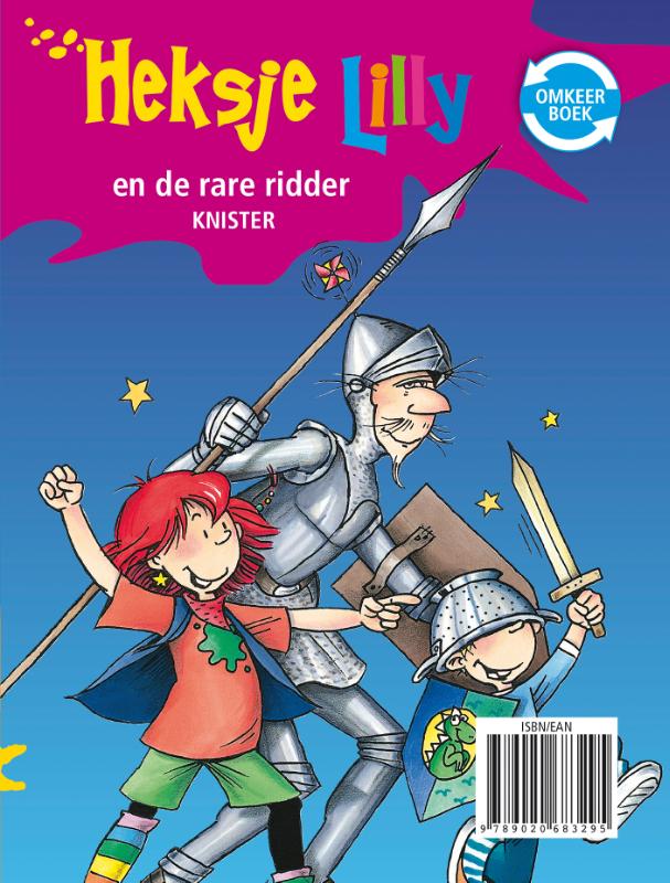 Achterkant van Heksje Lilly omkeerboek Rare ridder/Draakje in de klas