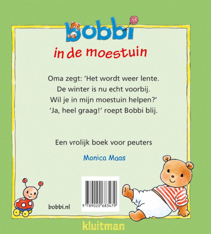 Achterkant van Bobbi in de moestuin