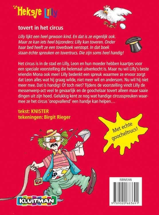 Achterkant van Heksje Lilly tovert in het circus