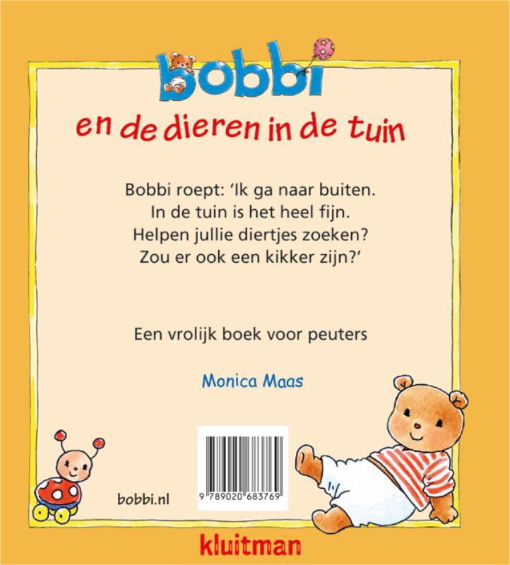 Achterkant van Bobbi en de dieren in de tuin