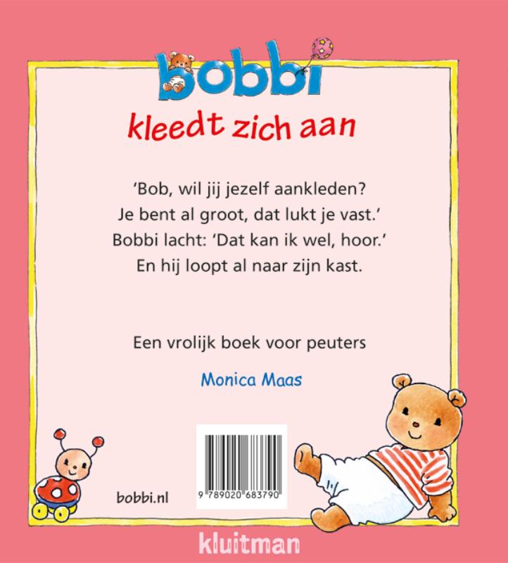 Achterkant van Bobbi kleedt zich aan