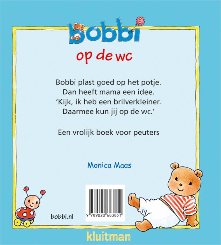 Achterkant van Bobbi op de wc