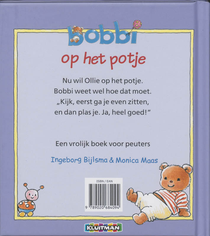 Achterkant van Bobbi op het potje
