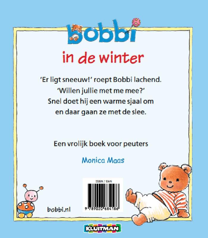 Achterkant van Bobbi in de winter