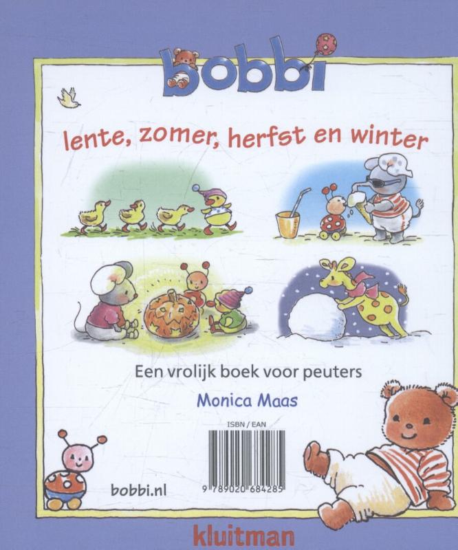 Achterkant van Lente, zomer, herfst en winter