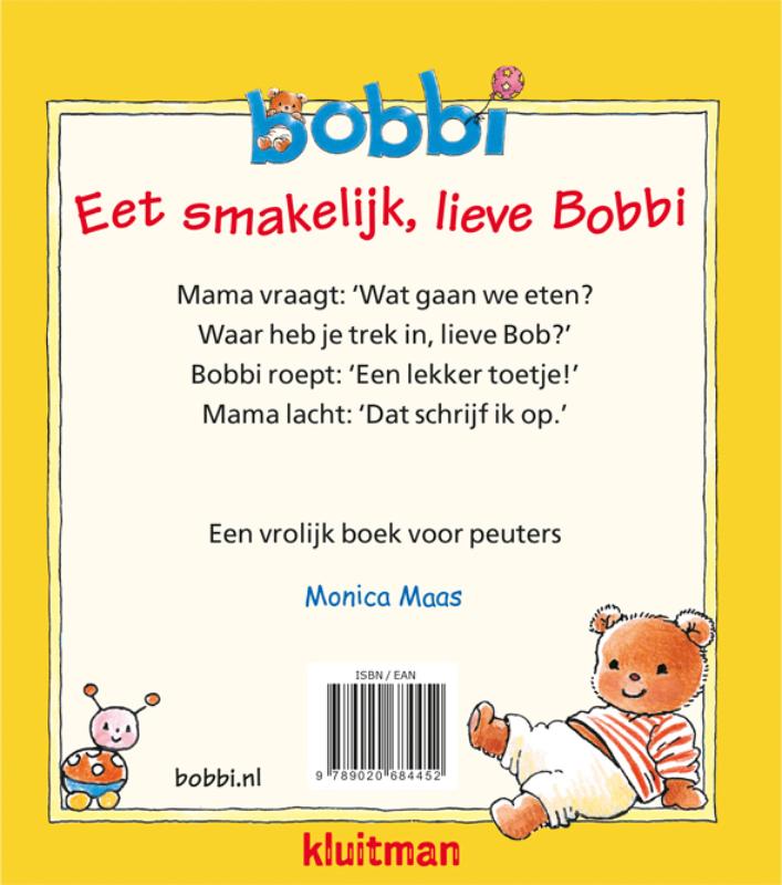 Achterkant van Eet smakelijk, lieve Bobbi