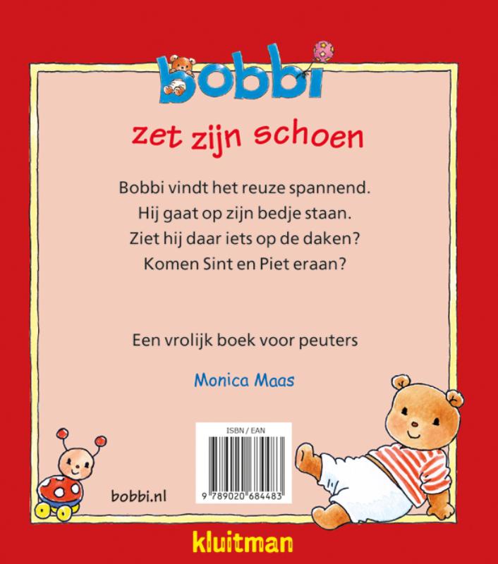Achterkant van Bobbi zet zijn schoen