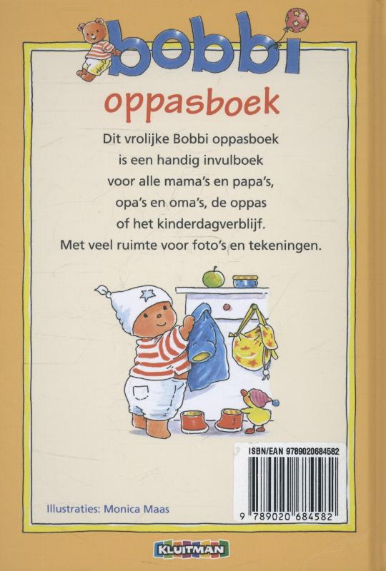 Achterkant van Bobbi oppasboek